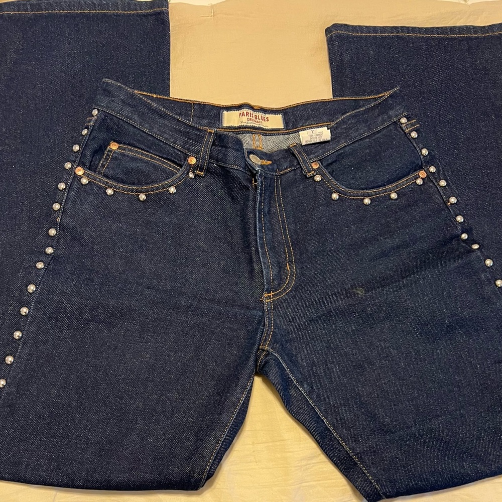 Dark Blue Studded Women's Jeans